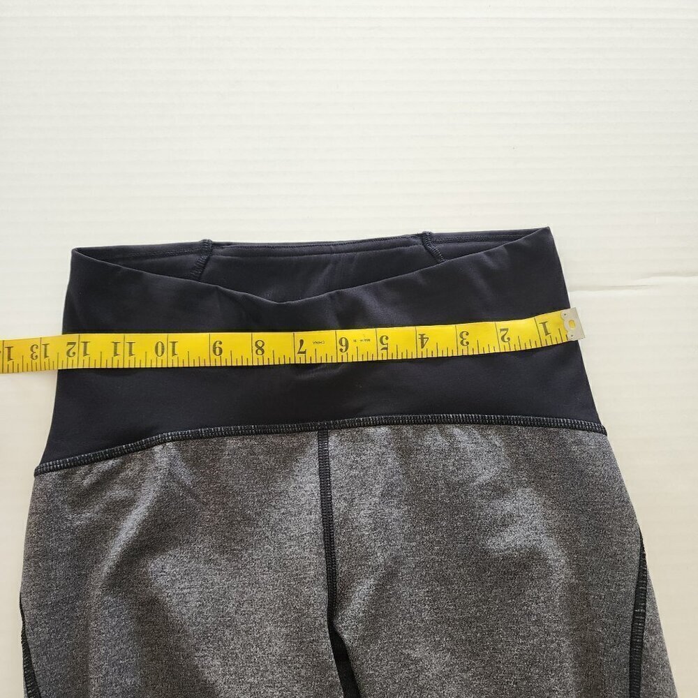 Lululemon size 6 women gray cropped leggings black sheer details - Picture 9 of 13